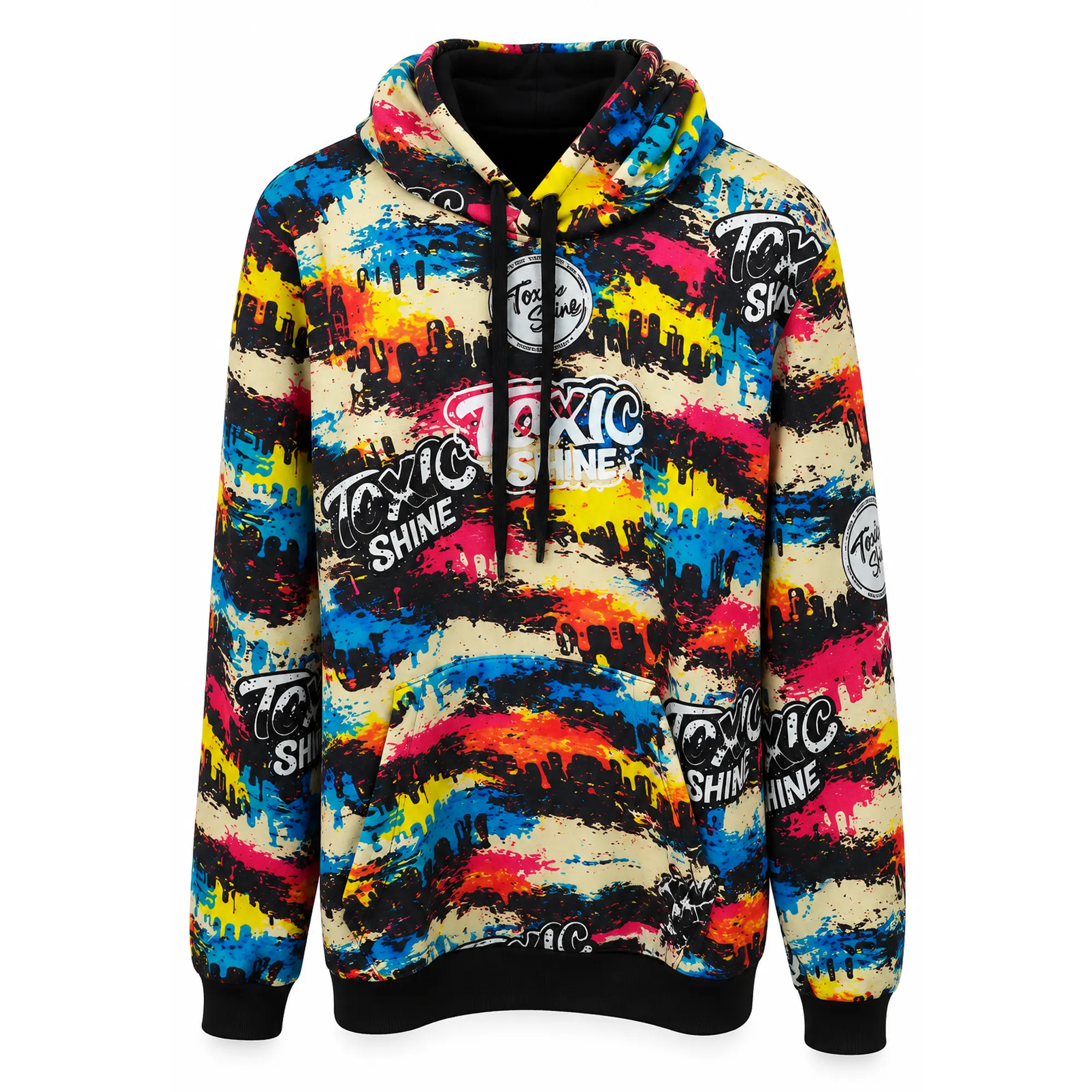 Toxic Shine - Buzo Multicolor Estampado - Con Capucha