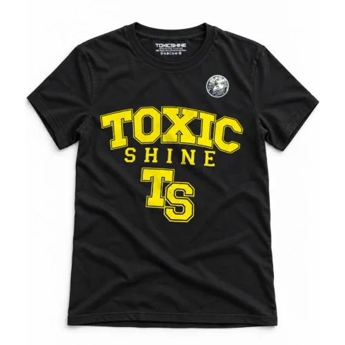 TOXIC SHINE - INDUMENTARIA - REMERA NEGRA C/ESTAMPA - LETRAS AMARILLAS