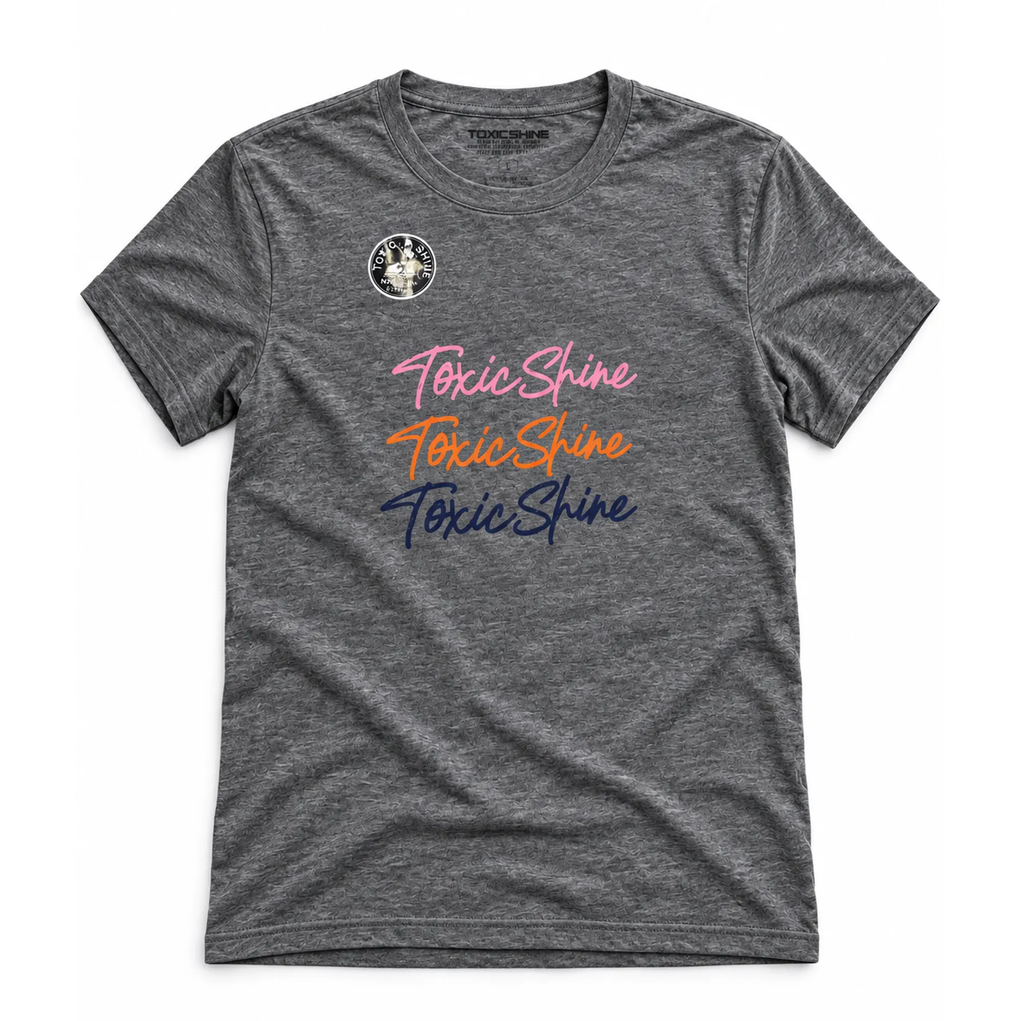 TOXIC SHINE - INDUMENTARIA - REMERA GRIS C/ESTAMPA - LETRAS COLORES
