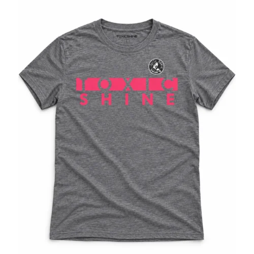 TOXIC SHINE - INDUMENTARIA - REMERA GRIS C/ESTAMPA - TOXIC CUADRO ROJO