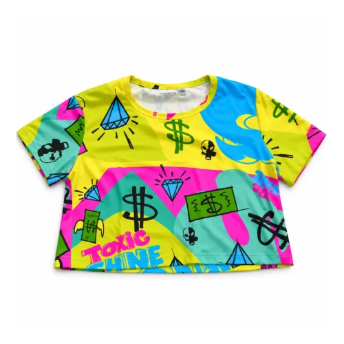 TOXIC SHINE - INDUMENTARIA - REMERA CORTA SUBLIMADA - TALLE XS