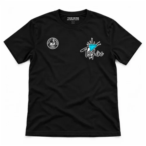 TOXIC SHINE - INDUMENTARIA - REMERA NEGRA C/ESTAMPA - DIAMANTE - TALLE XS