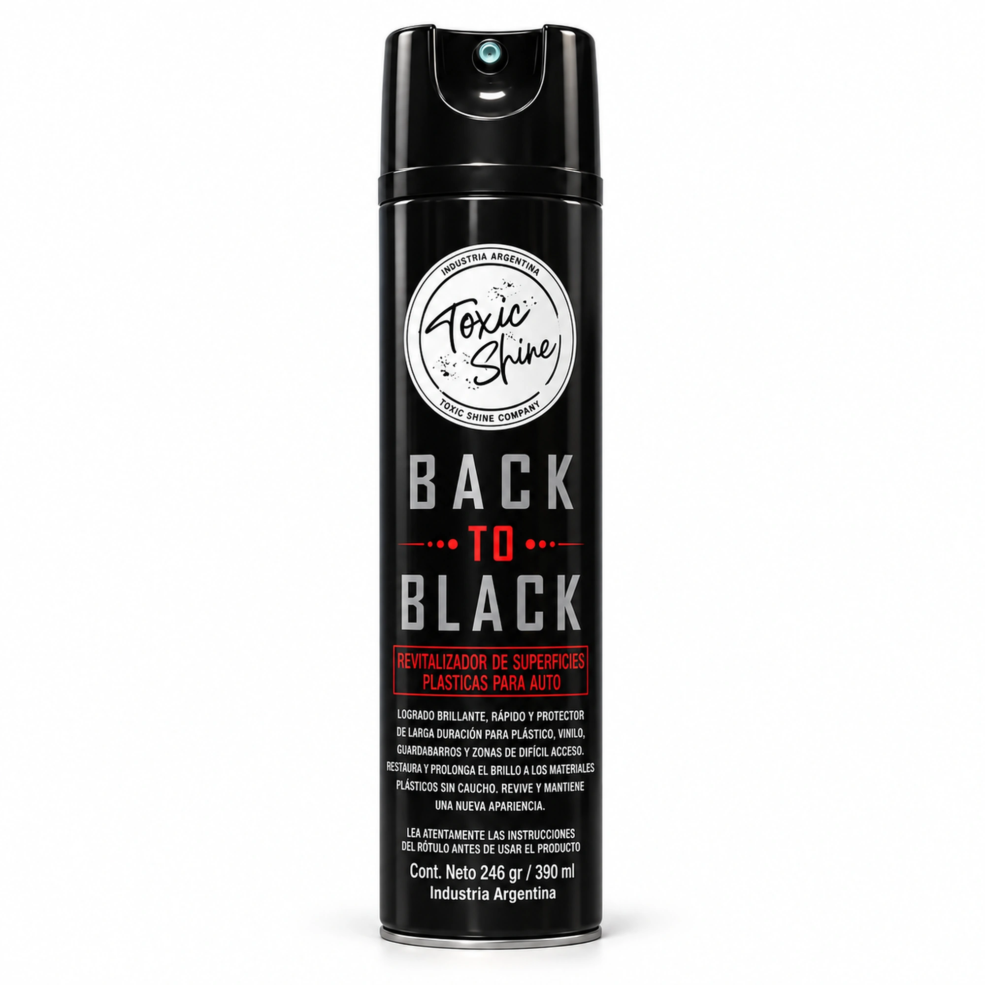 Toxic Shine - Aerosol Back To Black Silicona Para Plásticos - 390 ml