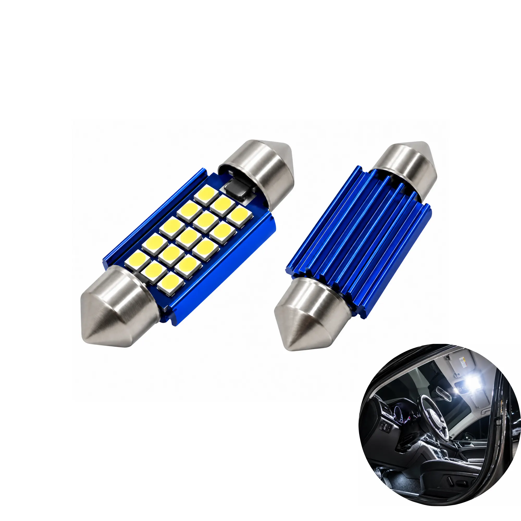 Led Festón Tipo Fusible Para Interior 15 SMD Alto Brillo - 39mm Blanco